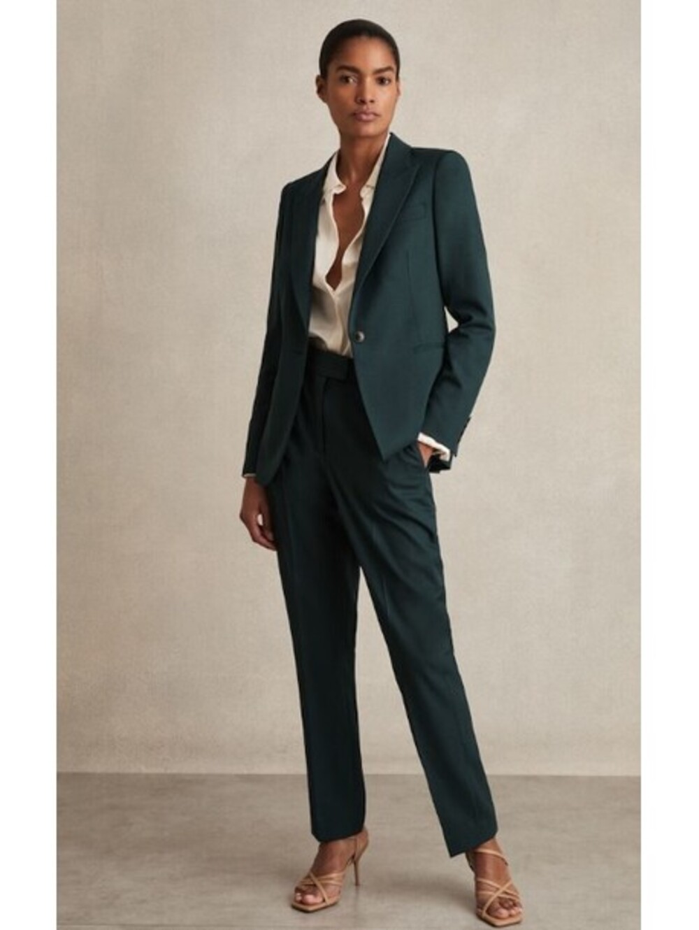 Reiss Jade Slim Leg Trousers Green Size US4/UK8R
